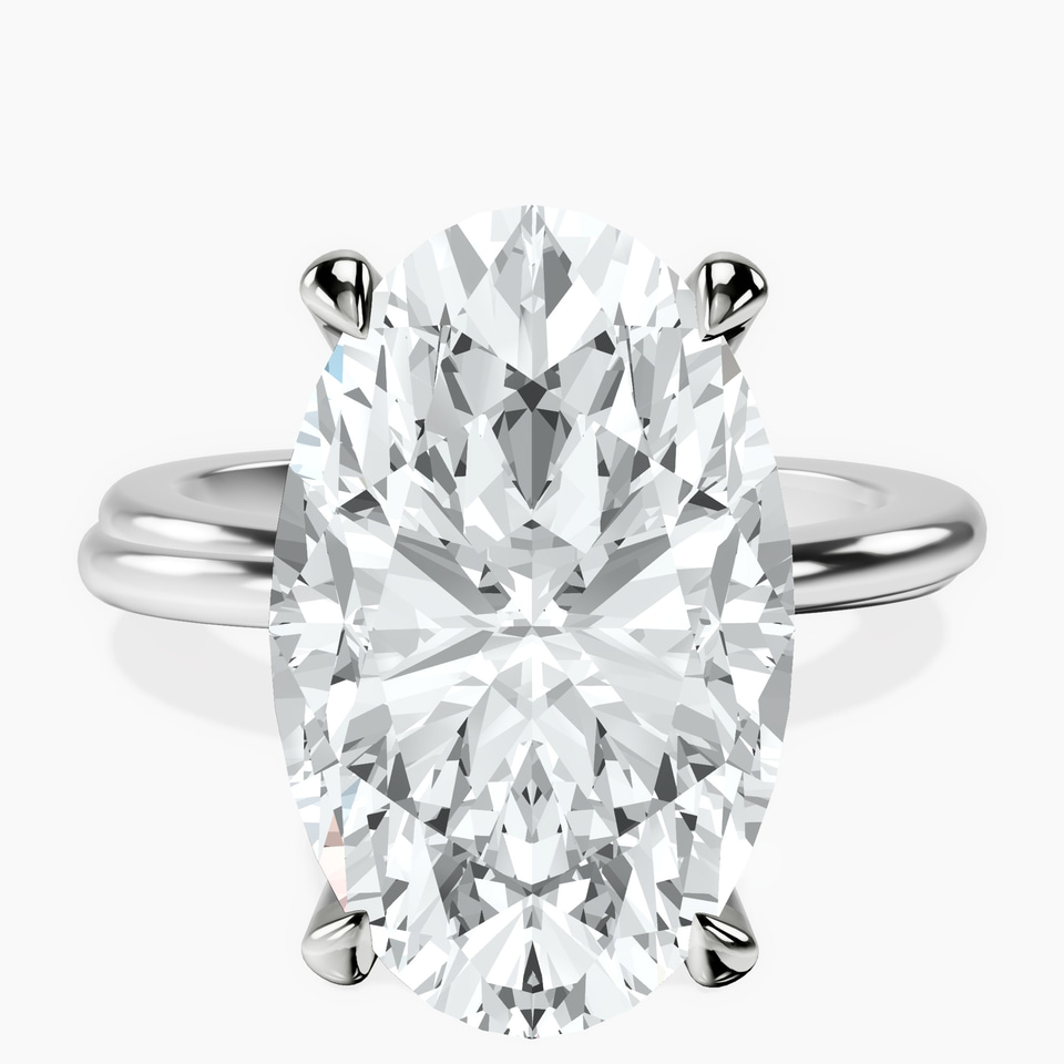 10kt White Gold Juniper Crossover Solitaire Lab Diamond Ring front image