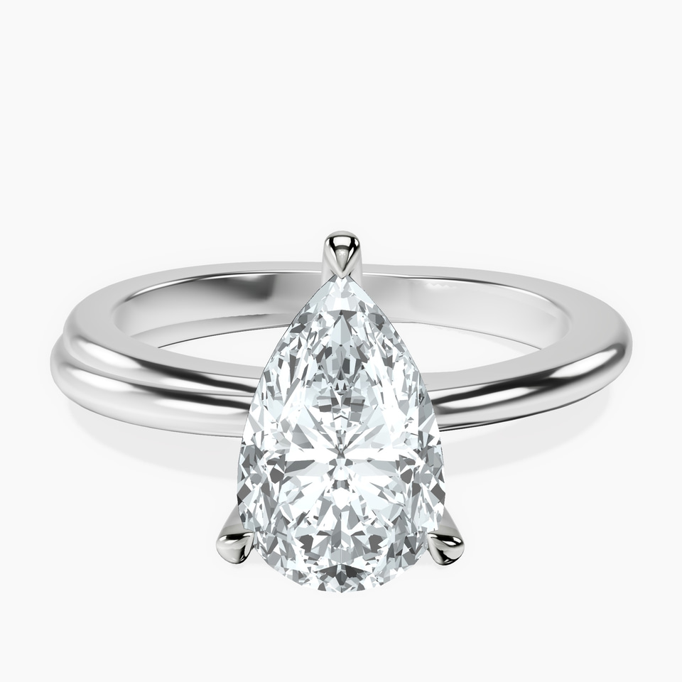 9ct White Gold Juniper Crossover Solitaire Lab Diamond Ring front image
