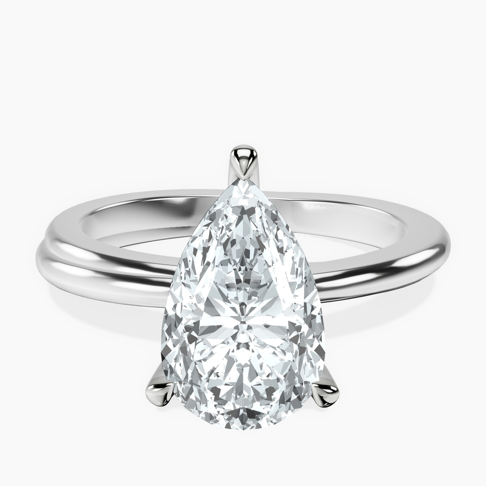 14kt White Gold Juniper Crossover Solitaire Lab Diamond Ring front image