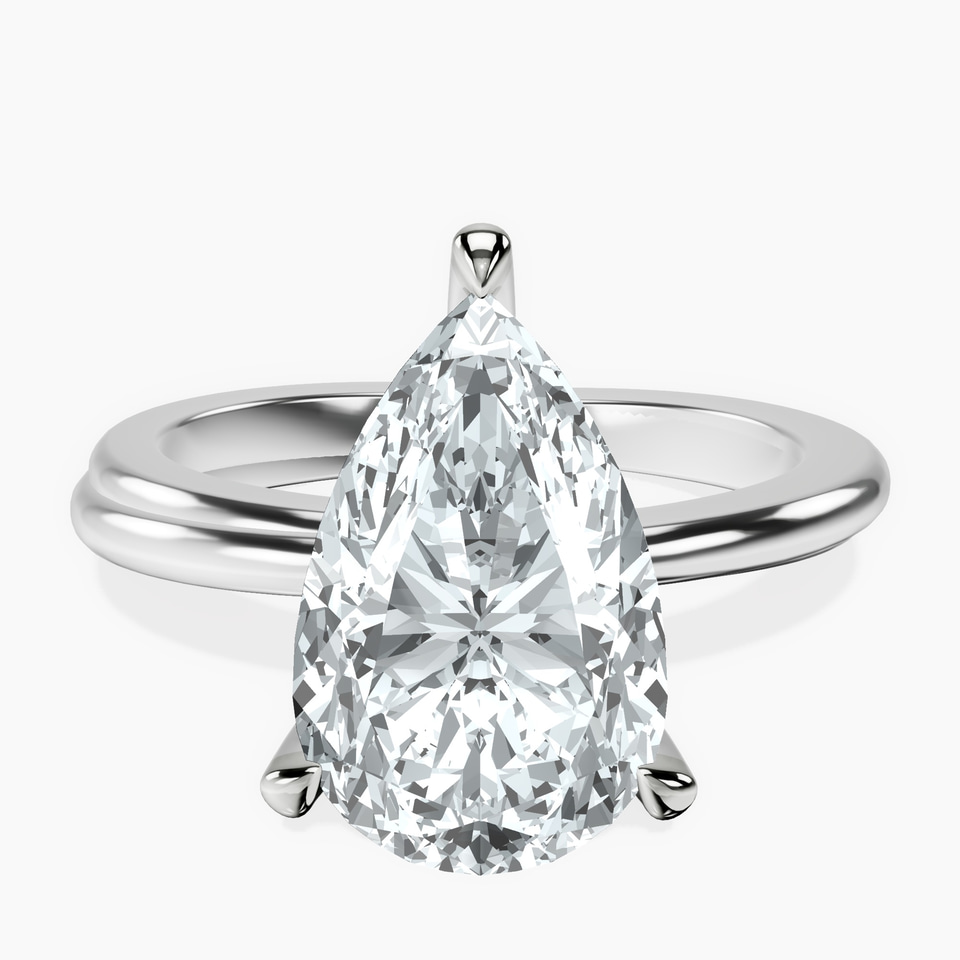10kt White Gold Juniper Crossover Solitaire Lab Diamond Ring front image