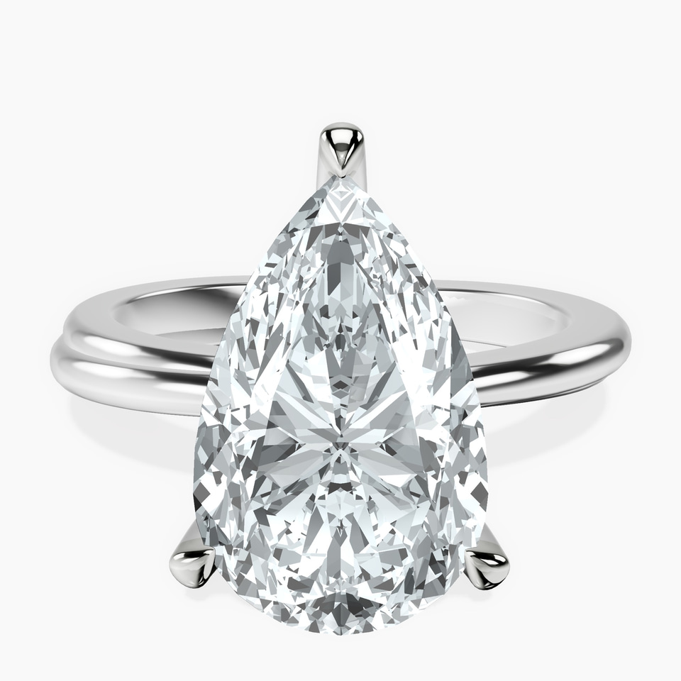 10kt White Gold Juniper Crossover Solitaire Lab Diamond Ring front image