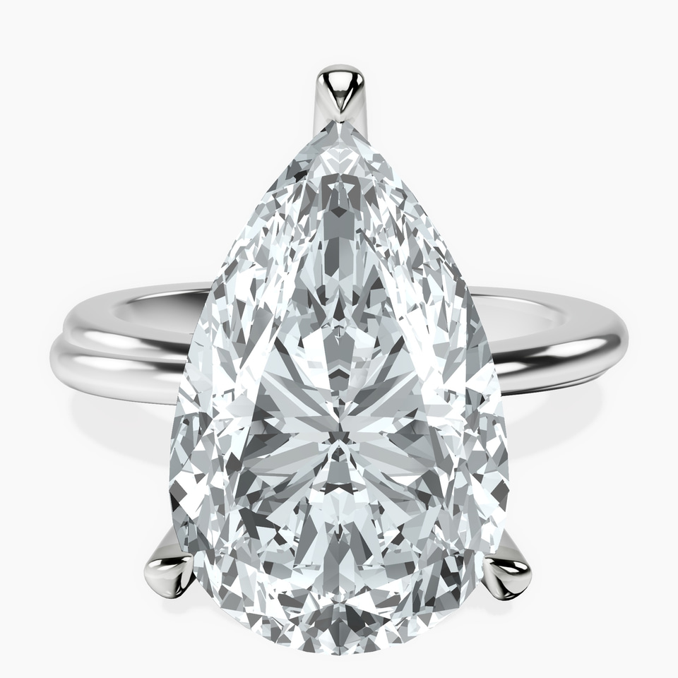 10kt White Gold Juniper Crossover Solitaire Lab Diamond Ring front image