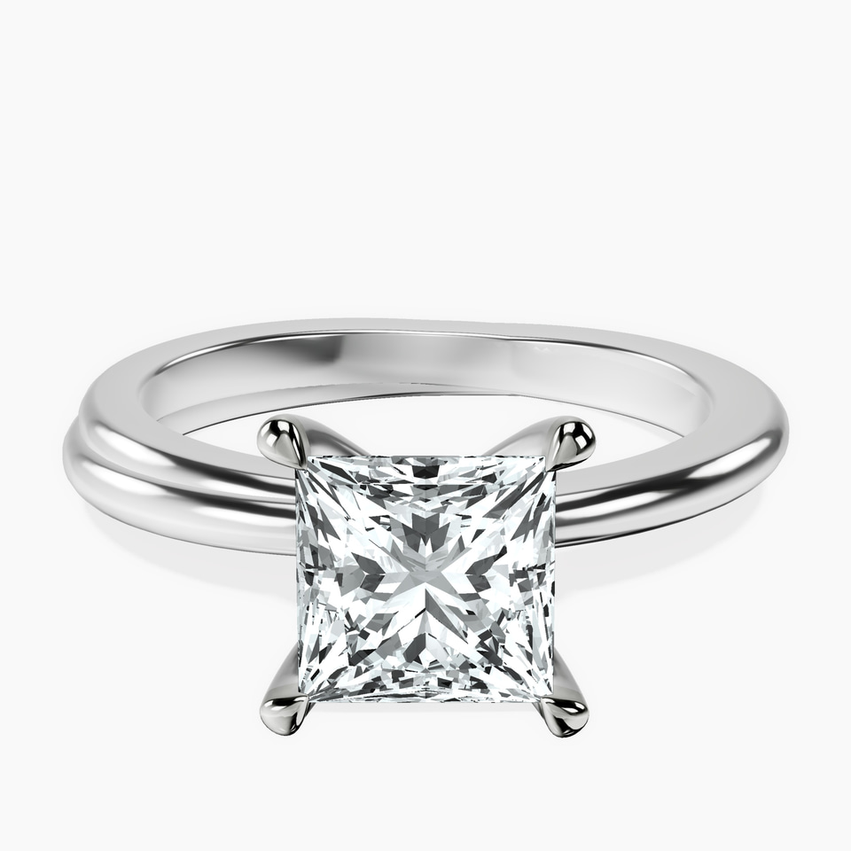 9ct White Gold Juniper Crossover Solitaire Lab Diamond Ring front image