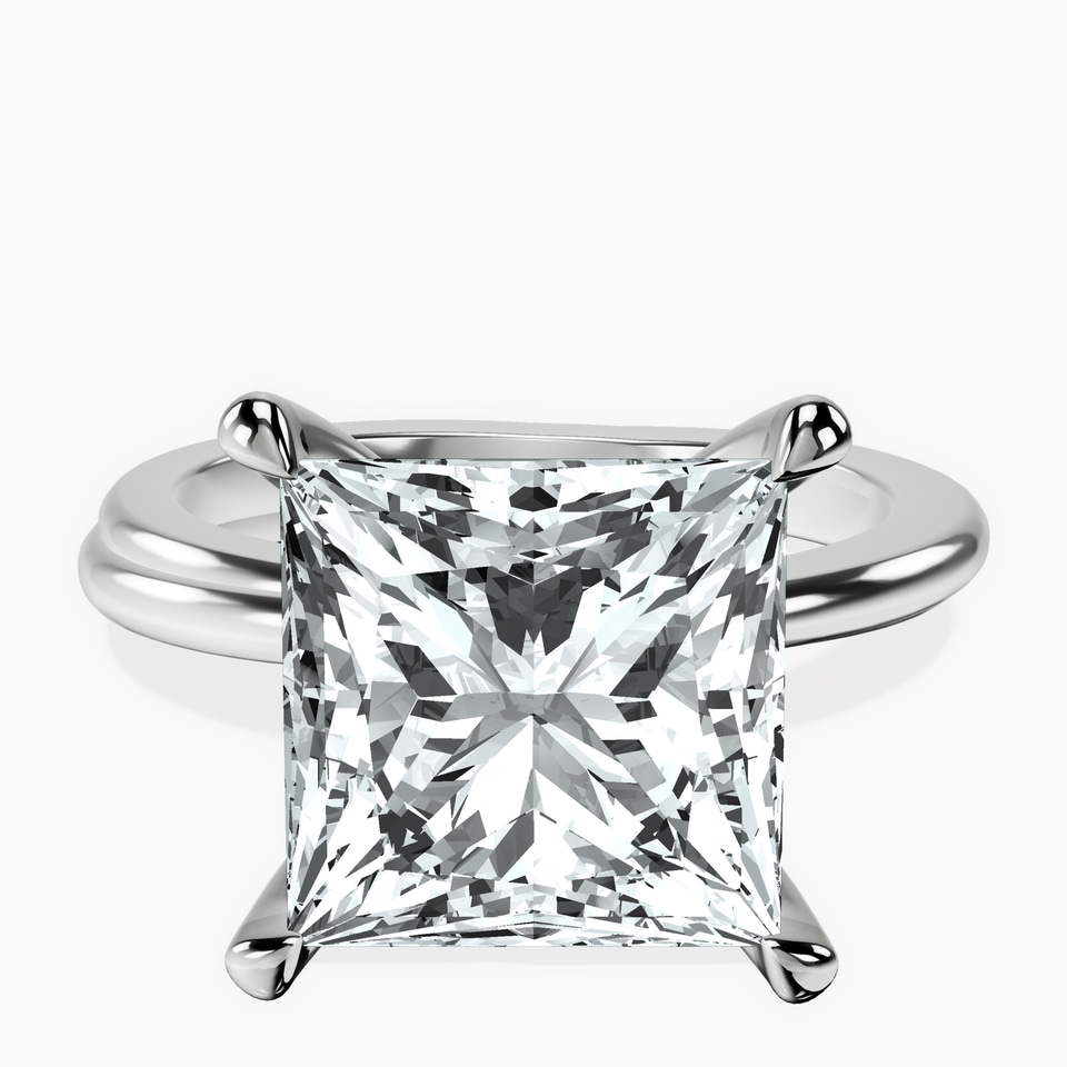 10kt White Gold Juniper Crossover Solitaire Lab Diamond Ring front image