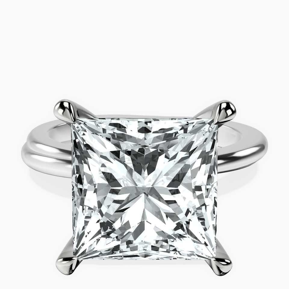 10kt White Gold Juniper Crossover Solitaire Lab Diamond Ring front image