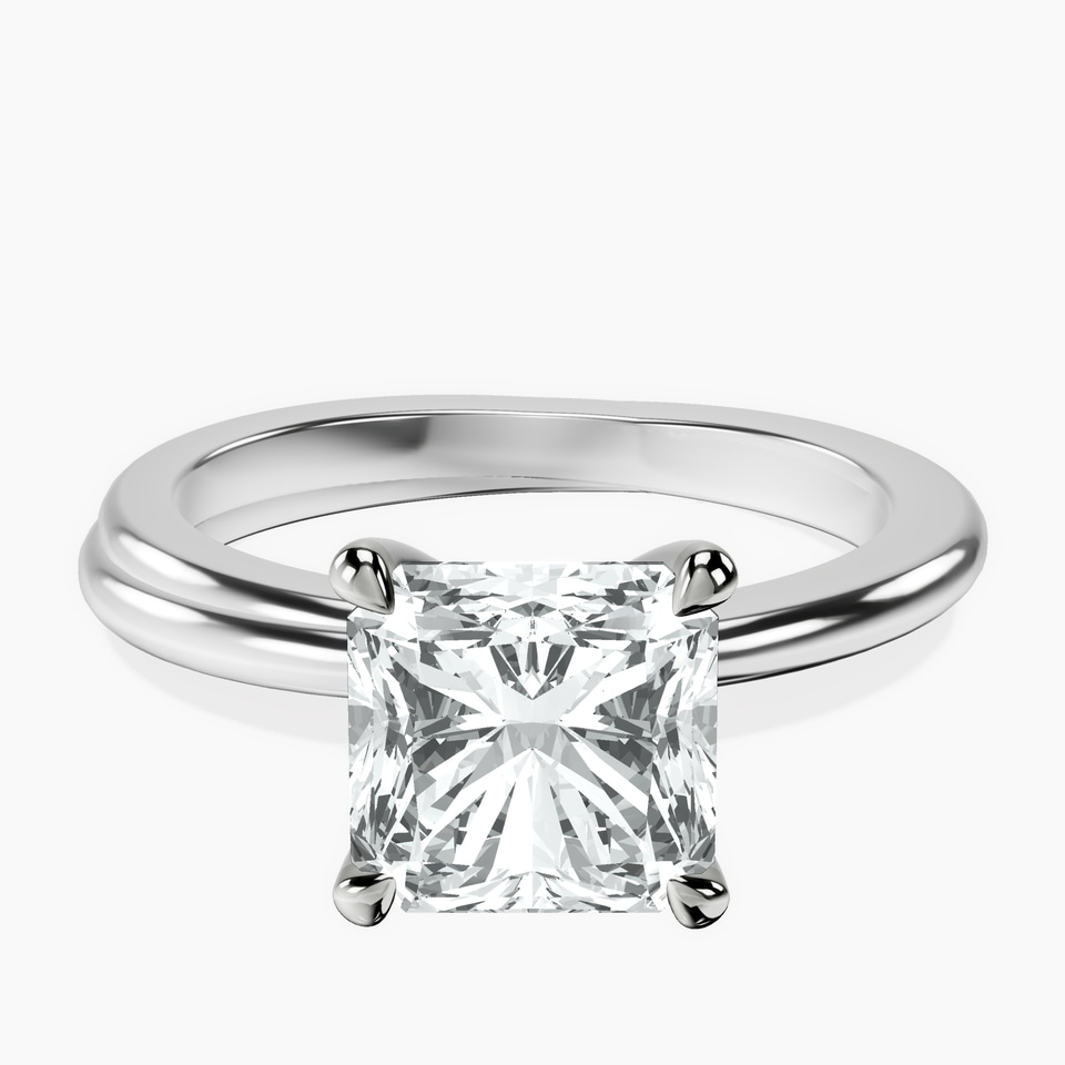 10kt White Gold Juniper Crossover Solitaire Lab Diamond Ring front image