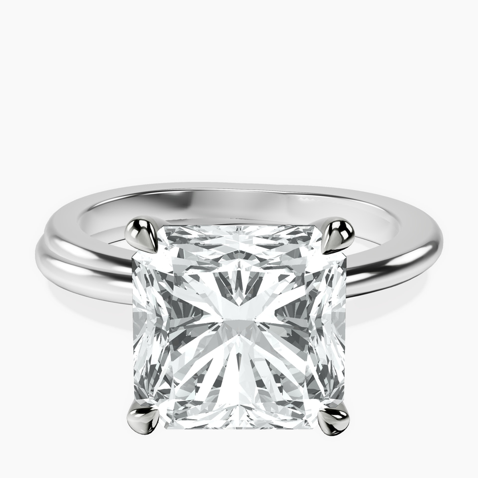 10kt White Gold Juniper Crossover Solitaire Lab Diamond Ring front image