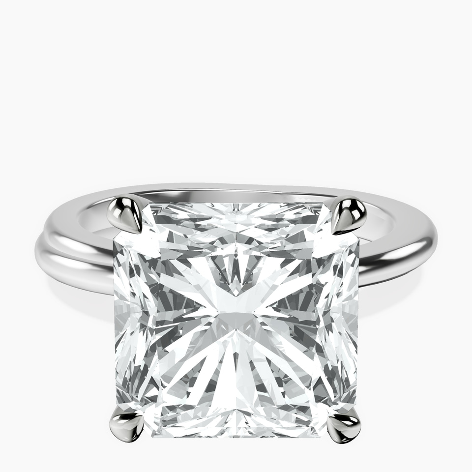 10kt White Gold Juniper Crossover Solitaire Lab Diamond Ring front image