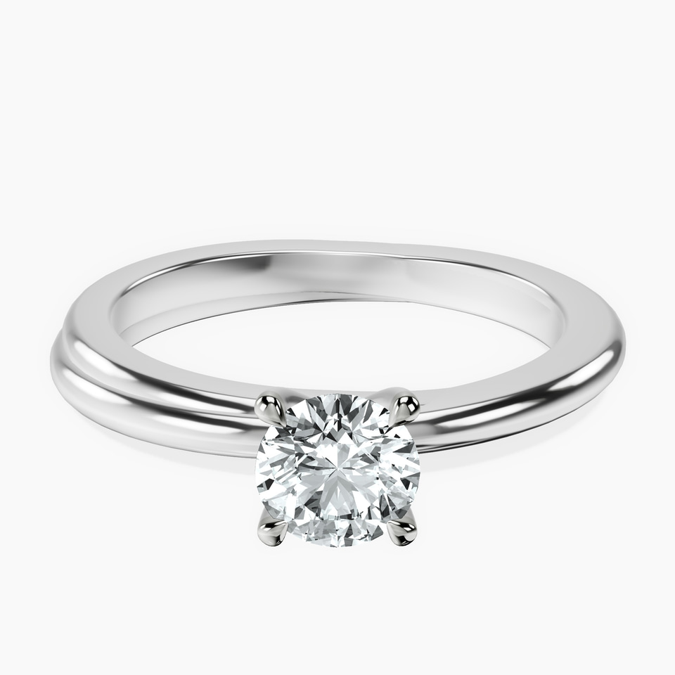 10kt White Gold Juniper Crossover Solitaire Lab Diamond Ring front image