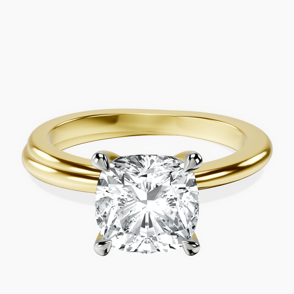 10kt Yellow Gold Juniper Crossover Solitaire Lab Diamond Ring front image