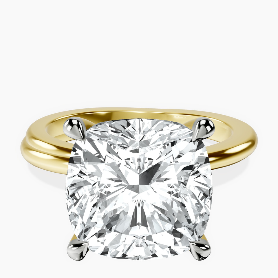 10kt Yellow Gold Juniper Crossover Solitaire Lab Diamond Ring front image