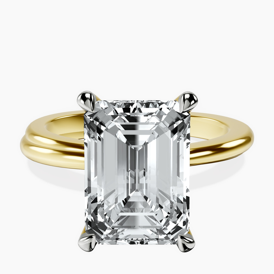 14kt Yellow Gold Juniper Crossover Solitaire Lab Diamond Ring front image