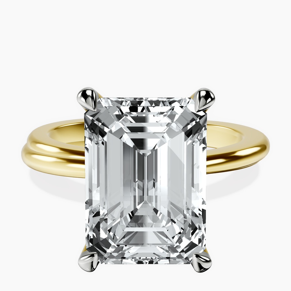14kt Yellow Gold Juniper Crossover Solitaire Lab Diamond Ring front image