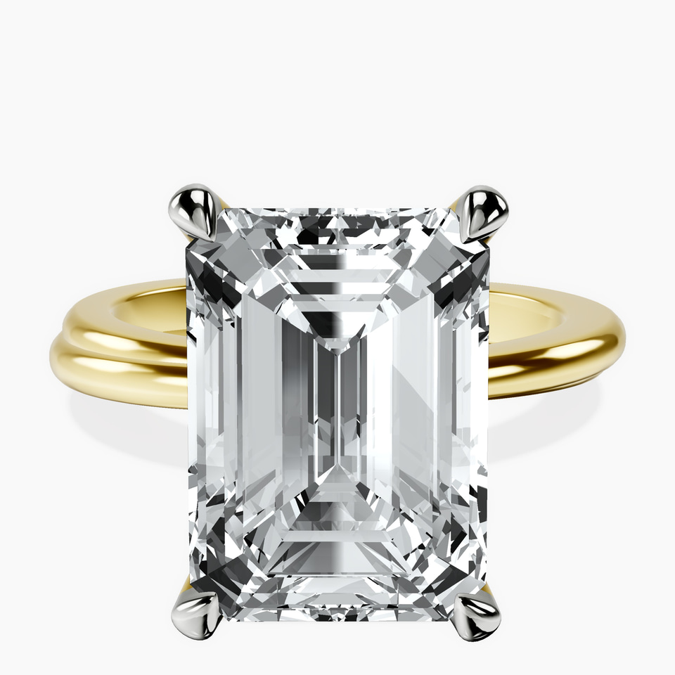 10kt Yellow Gold Juniper Crossover Solitaire Lab Diamond Ring front image