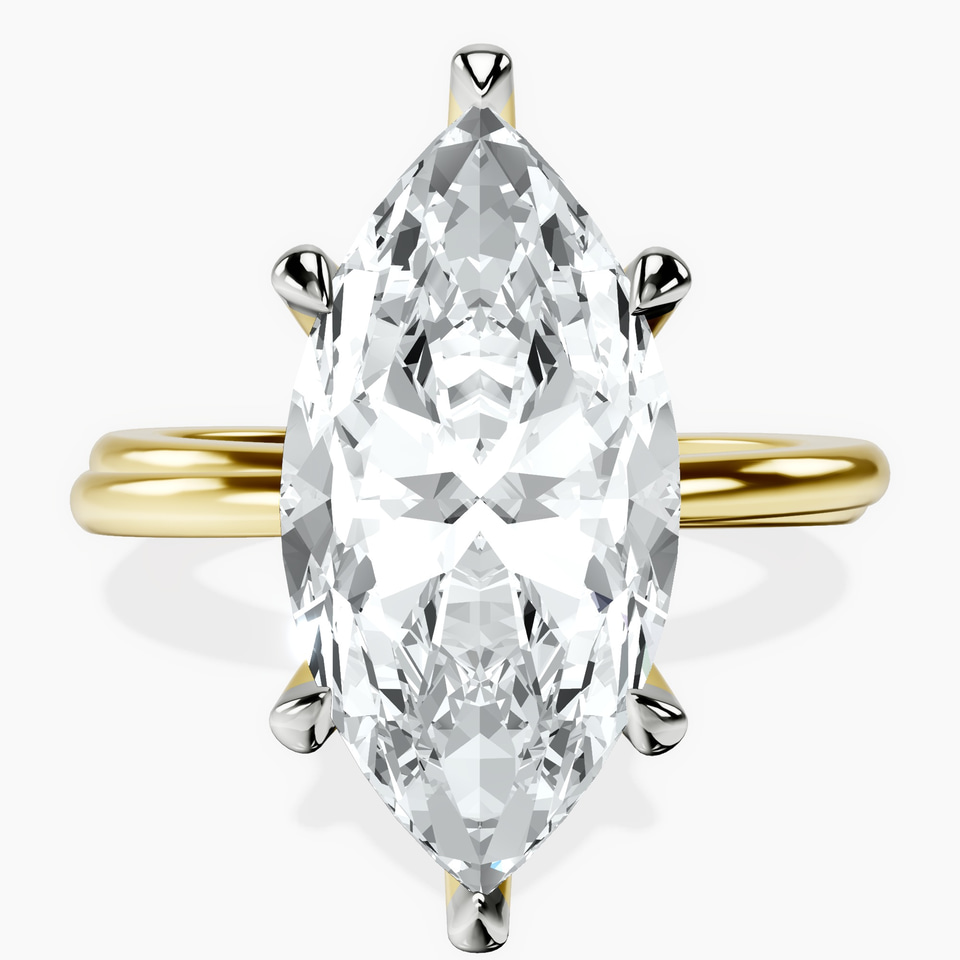 14kt Yellow Gold Juniper Crossover Solitaire Lab Diamond Ring front image