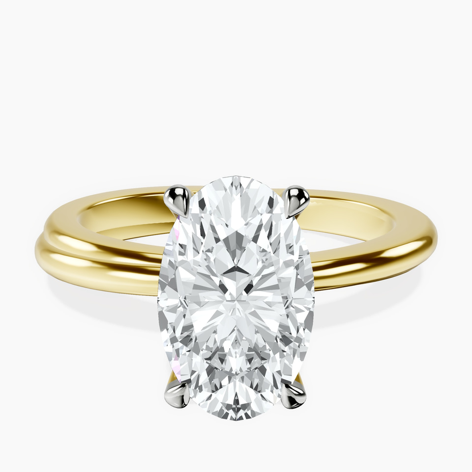 18kt Yellow Gold Juniper Crossover Solitaire Lab Diamond Ring front image