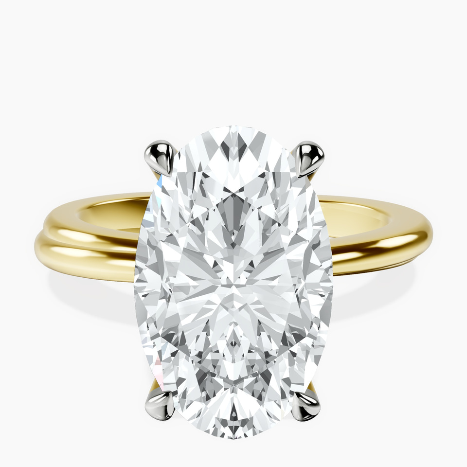 14kt Yellow Gold Juniper Crossover Solitaire Lab Diamond Ring front image
