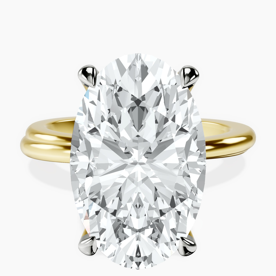 18kt Yellow Gold Juniper Crossover Solitaire Lab Diamond Ring front image
