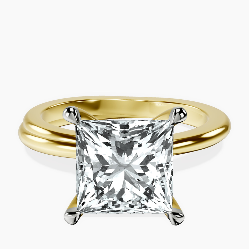 14kt Yellow Gold Juniper Crossover Solitaire Lab Diamond Ring front image