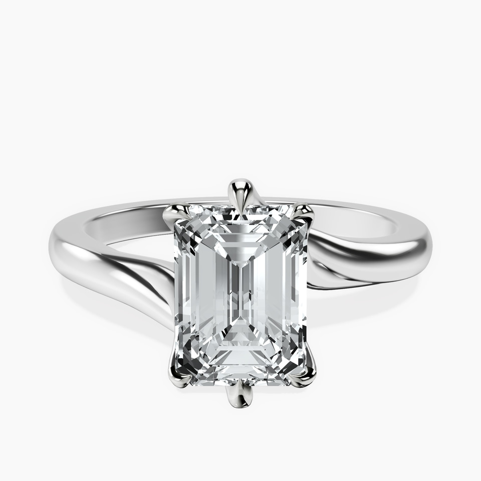 10kt White Gold Seraphina Twist Prongs Solitaire 2mm Lab Diamond Ring front image