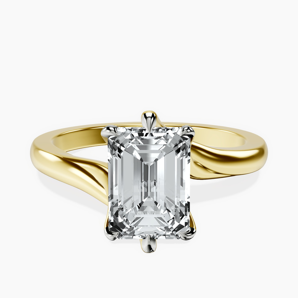 10kt Yellow Gold Seraphina Twist Prongs Solitaire 2mm Lab Diamond Ring front image