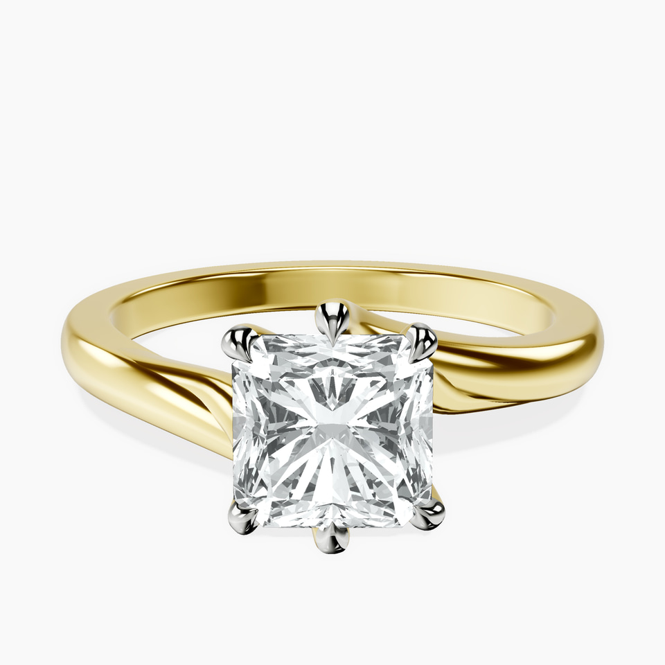 10kt Yellow Gold Seraphina Twist Prongs Solitaire 2mm Lab Diamond Ring front image