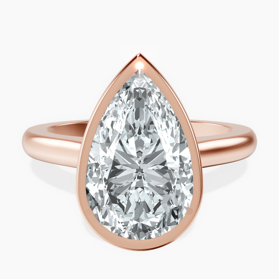 14kt Rose Gold Calliope Bezel Floating Solitaire Lab Diamond Ring front image