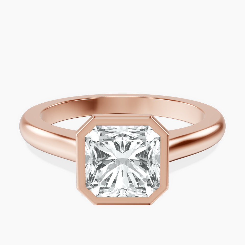 9ct Rose Gold Calliope Bezel Floating Solitaire Lab Diamond Ring front image