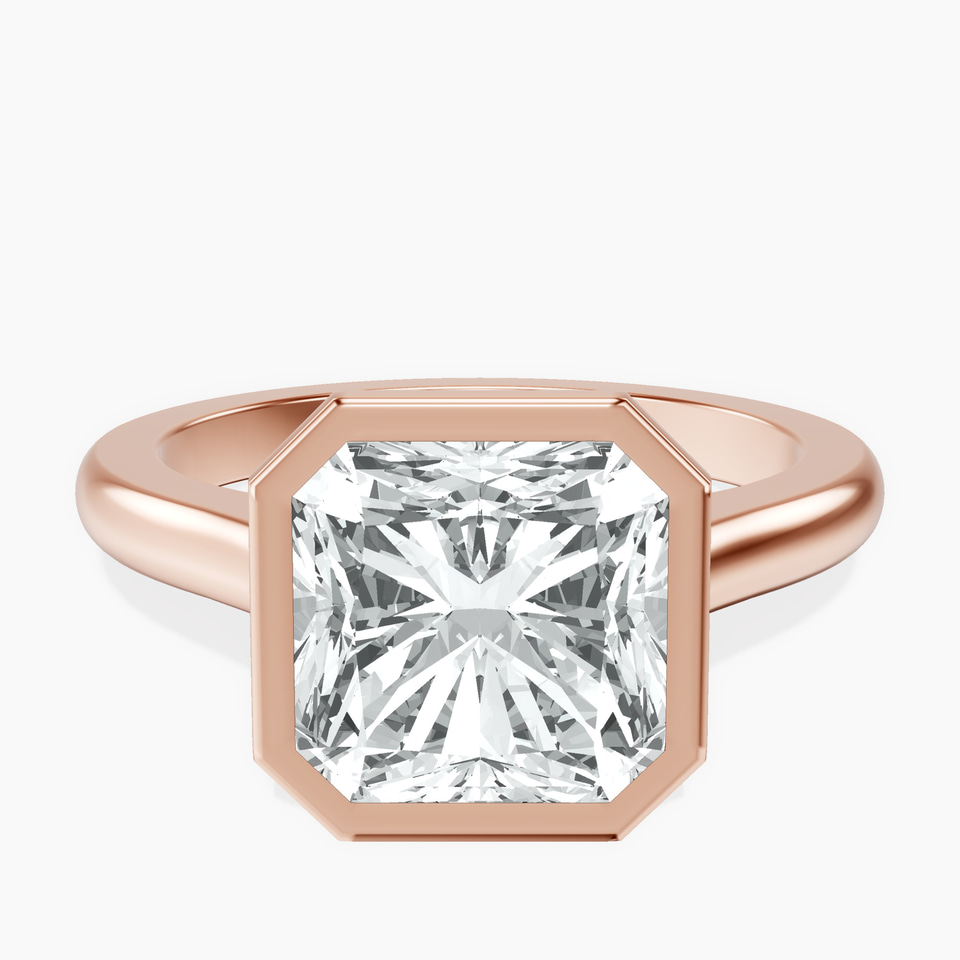 18kt Rose Gold Calliope Bezel Floating Solitaire Lab Diamond Ring front image