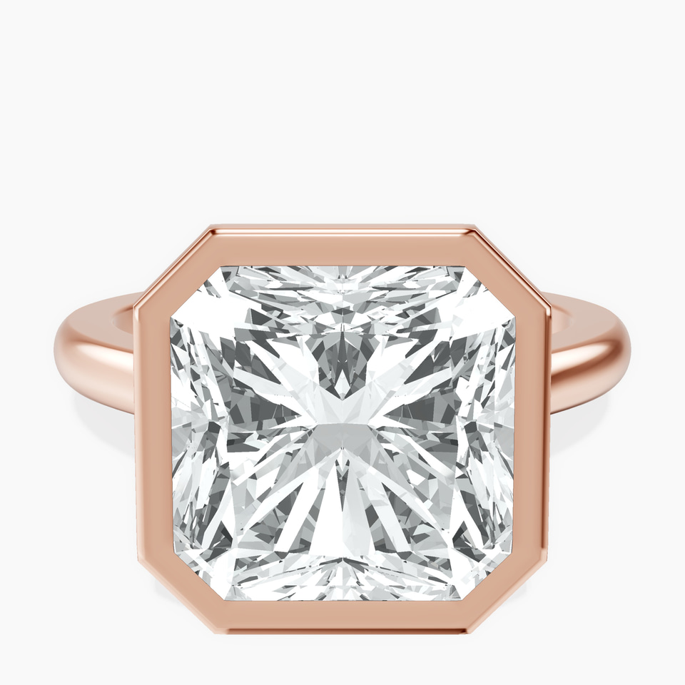 10kt Rose Gold Calliope Bezel Floating Solitaire Lab Diamond Ring front image