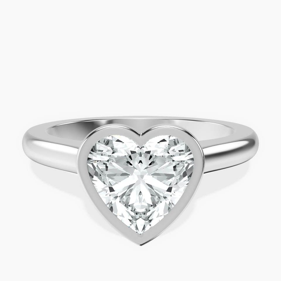 9ct White Gold Calliope Bezel Floating Solitaire Lab Diamond Ring front image