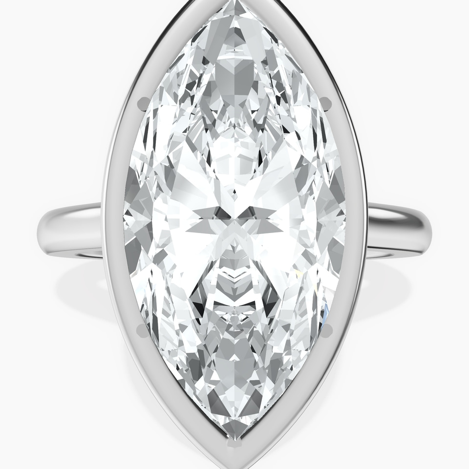 Platinum Calliope Bezel Floating Solitaire Lab Diamond Ring front image