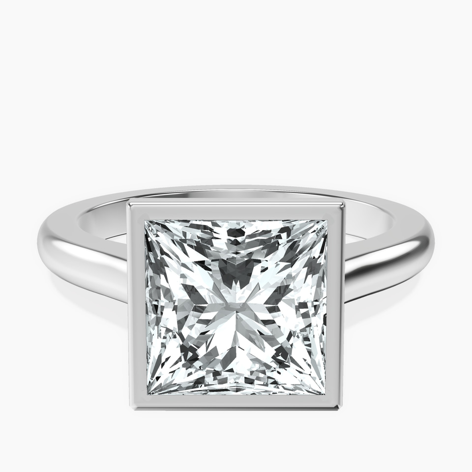 10kt White Gold Calliope Bezel Floating Solitaire Lab Diamond Ring front image