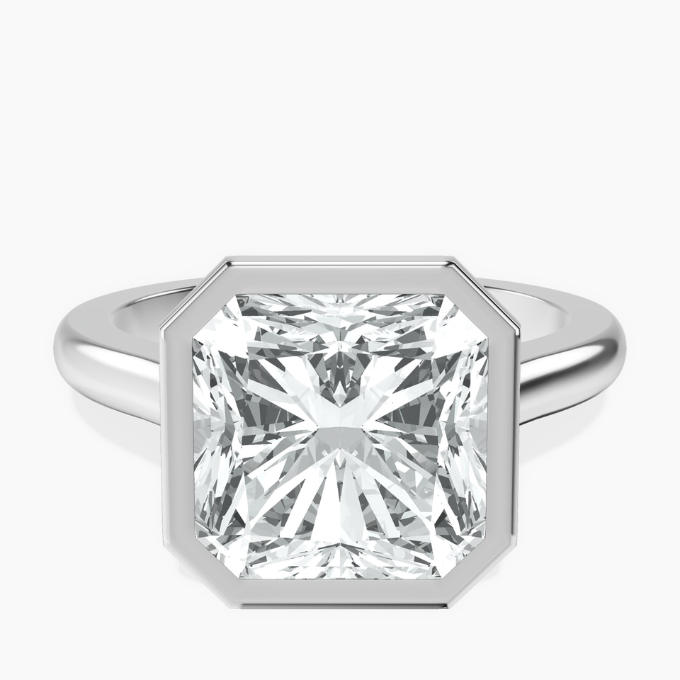 10kt White Gold Calliope Bezel Floating Solitaire Lab Diamond Ring front image
