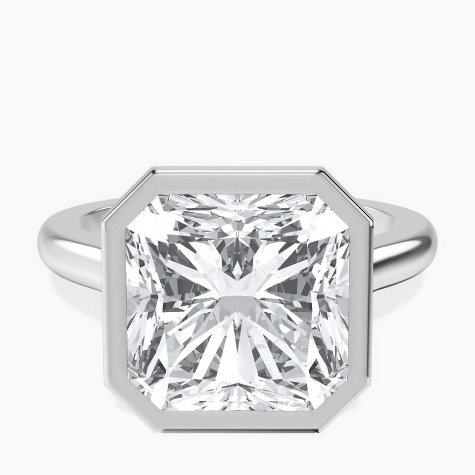 Platinum Calliope Bezel Floating Solitaire Lab Diamond Ring front image