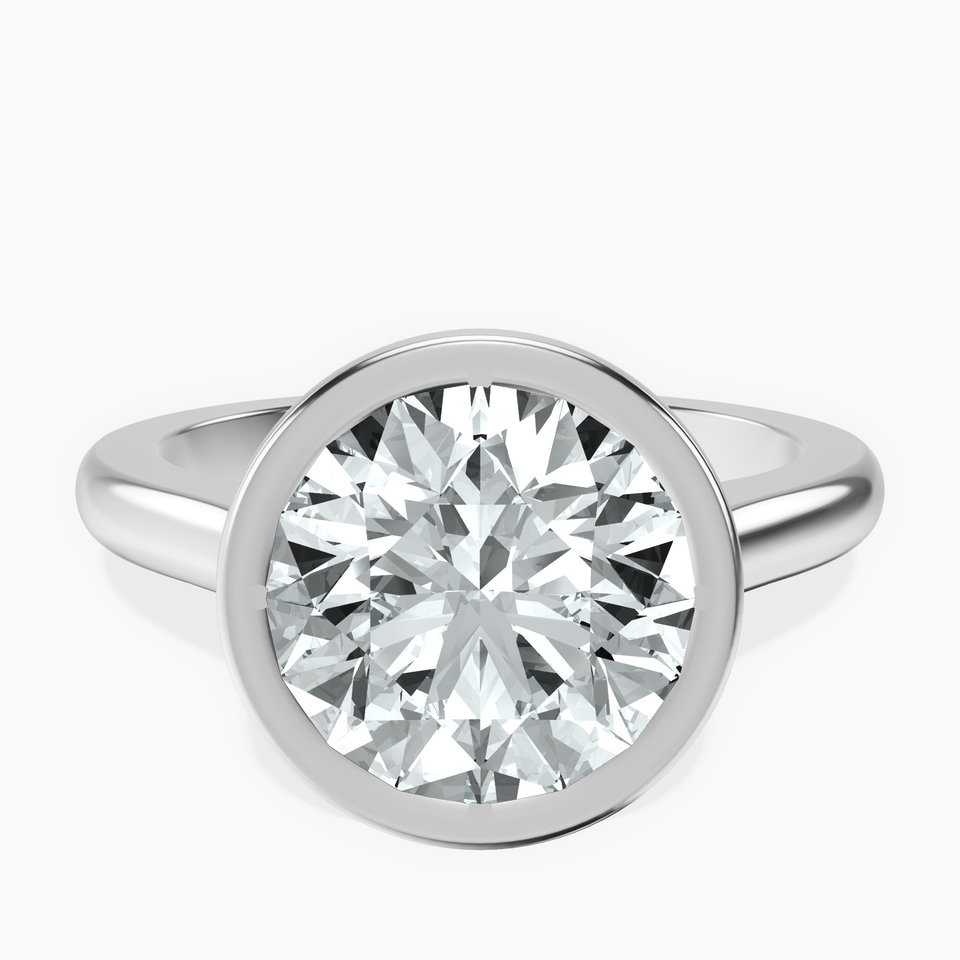10kt White Gold Calliope Bezel Floating Solitaire Lab Diamond Ring front image