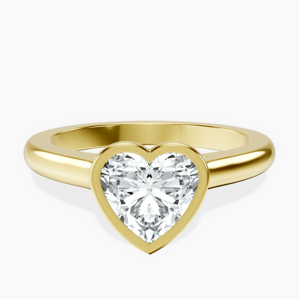 14kt Yellow Gold Calliope Bezel Floating Solitaire Lab Diamond Ring front image