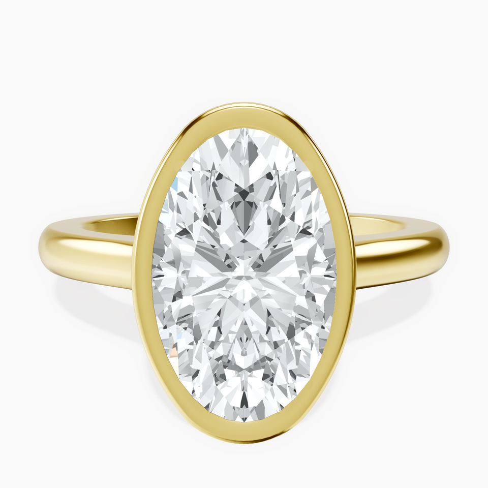 14kt Yellow Gold Calliope Bezel Floating Solitaire Lab Diamond Ring front image