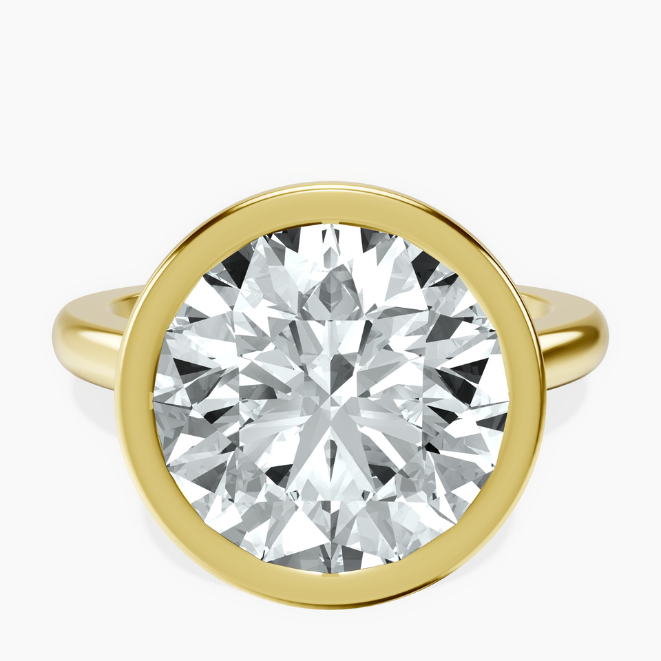 14kt Yellow Gold Calliope Bezel Floating Solitaire Lab Diamond Ring front image