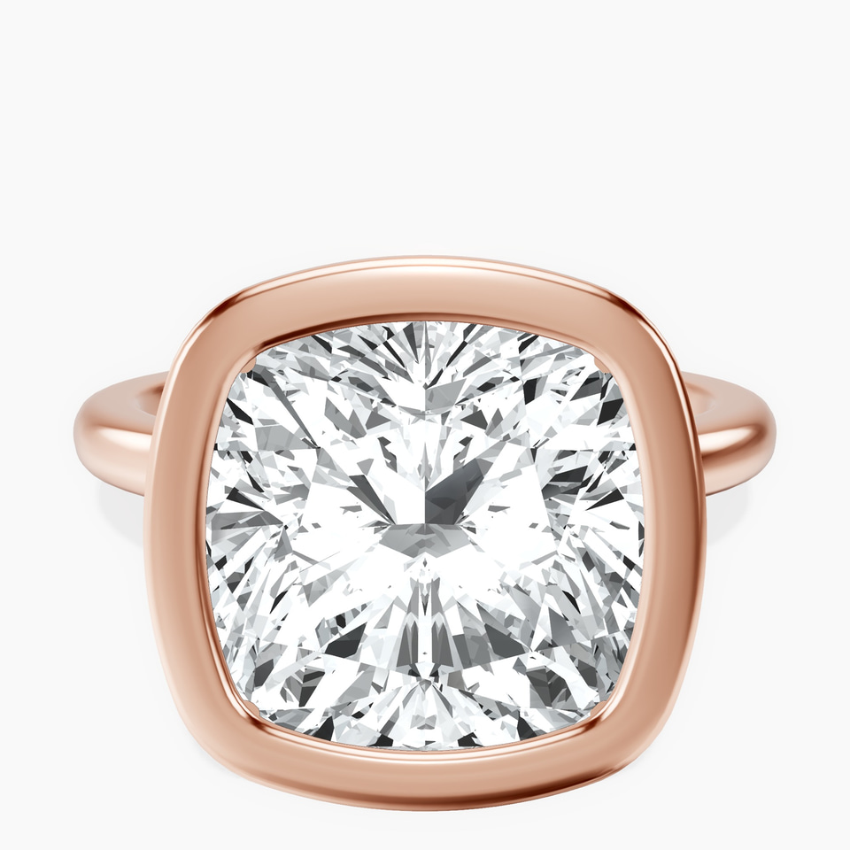 10kt Rose Gold Eugenia Classic Bezel Solitaire Lab Diamond Ring front image