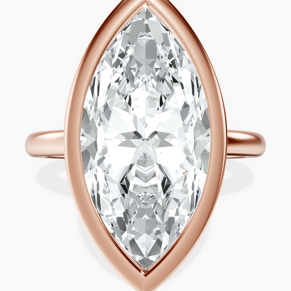 10kt Rose Gold Eugenia Classic Bezel Solitaire Lab Diamond Ring front image