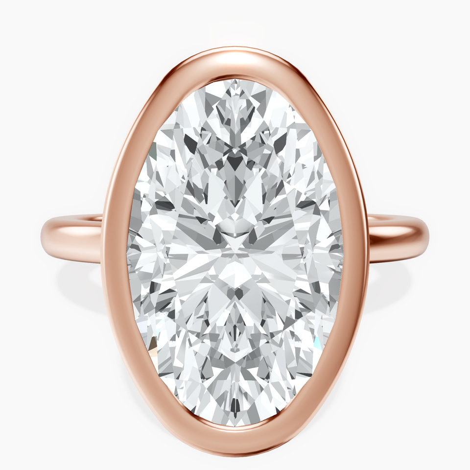 14kt Rose Gold Eugenia Classic Bezel Solitaire Lab Diamond Ring front image
