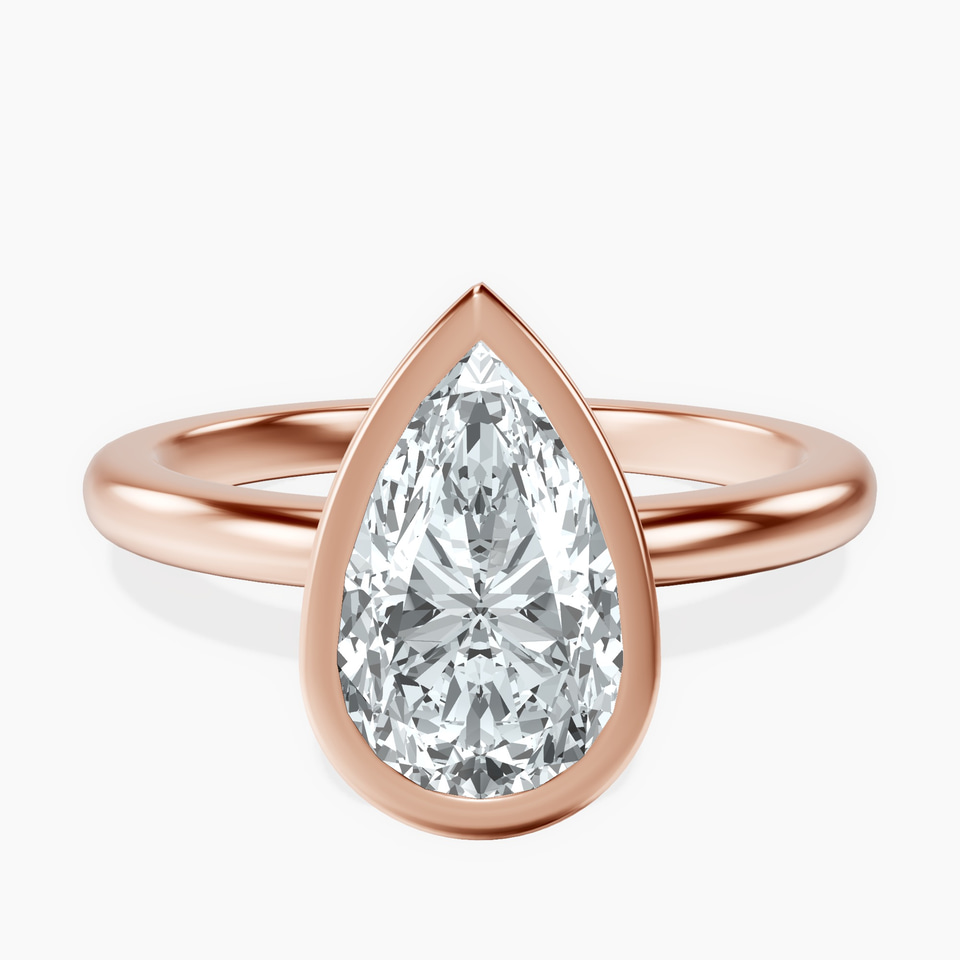 9ct Rose Gold Eugenia Classic Bezel Solitaire Lab Diamond Ring front image