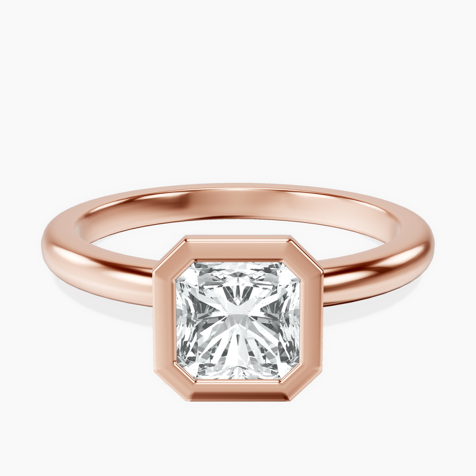 14kt Rose Gold Eugenia Classic Bezel Solitaire Lab Diamond Ring front image