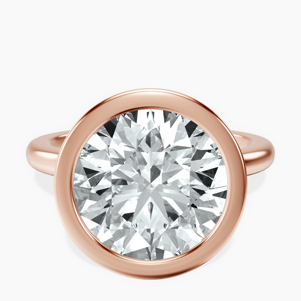10kt Rose Gold Eugenia Classic Bezel Solitaire Lab Diamond Ring front image