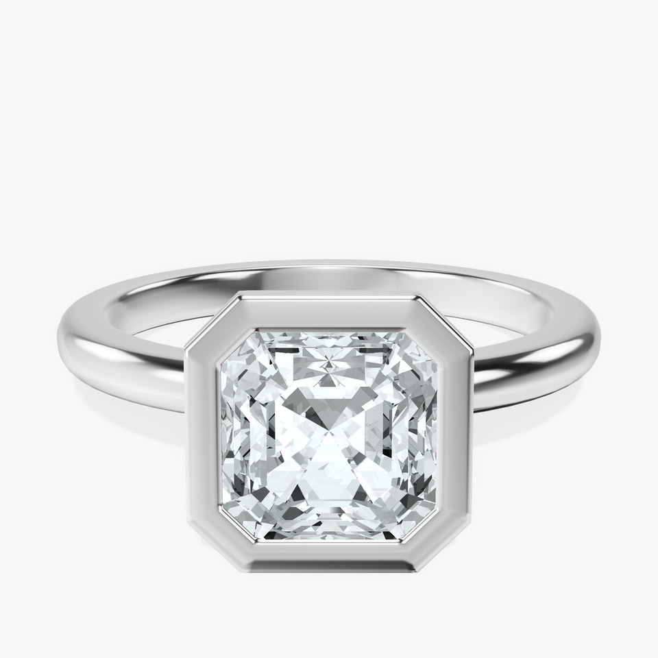 Platinum Eugenia Classic Bezel Solitaire Lab Diamond Ring front image