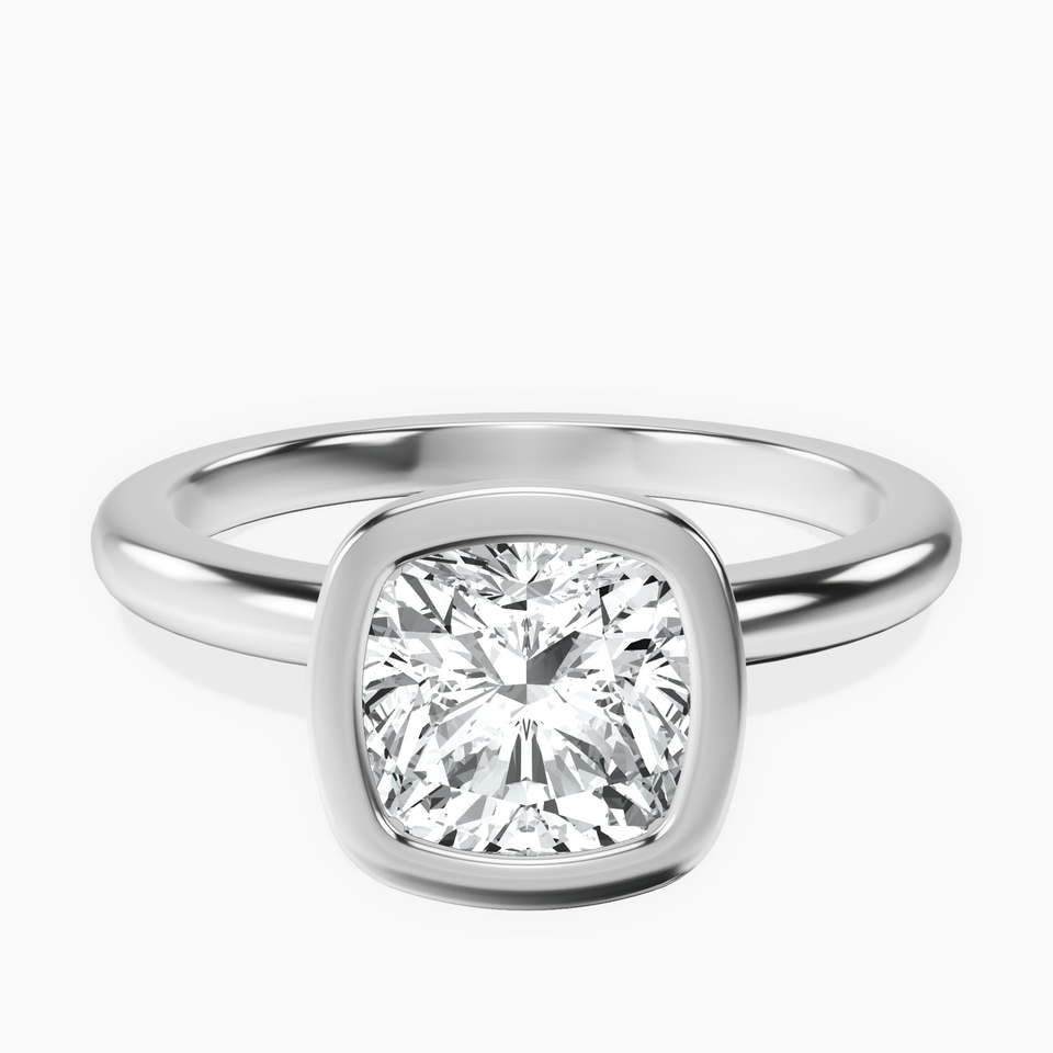 Platinum Eugenia Classic Bezel Solitaire Lab Diamond Ring front image