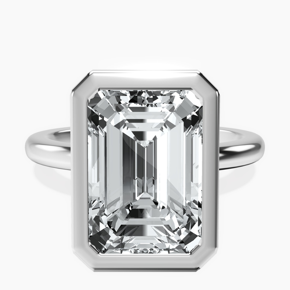 Platinum Eugenia Classic Bezel Solitaire Lab Diamond Ring front image