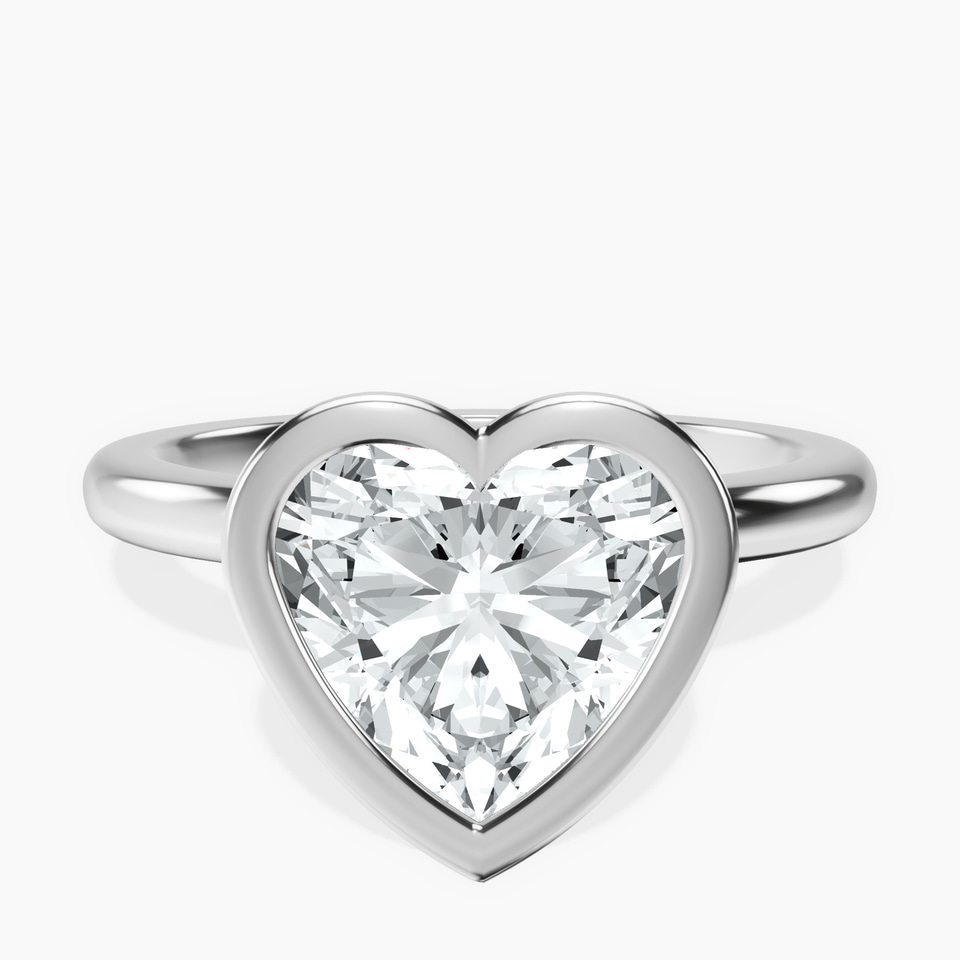 Platinum Eugenia Classic Bezel Solitaire Lab Diamond Ring front image