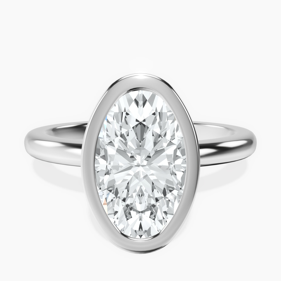 Platinum Eugenia Classic Bezel Solitaire Lab Diamond Ring front image